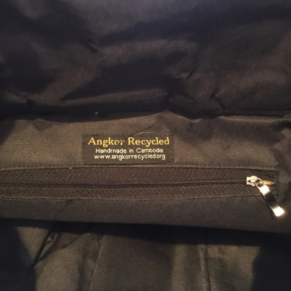 Angkor Recycled Backpack Handmade In Cambodia - Picture 2 of 6